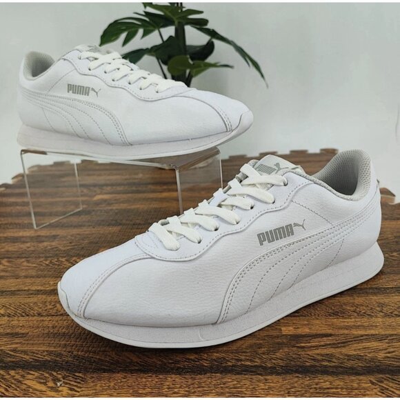 Puma Men’s Turin II  White Leather Sneakers Size 8.5 - Picture 1 of 8
